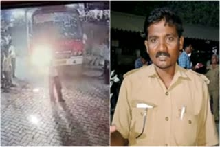 driver-dies-due-to-sudden-heart-attack-dot-dot-dot-bus-rammed-into-petrol-station-in-vijayapur