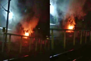 train catches fire at Kannur
