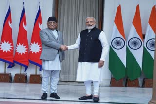 PM Narendra Modi and Nepalese PM Pushpa Kamal Dahal