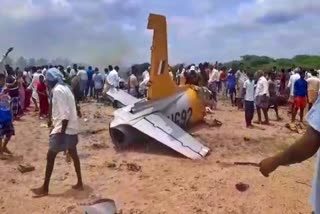 light-plane-crashses-in-chamarajnagara