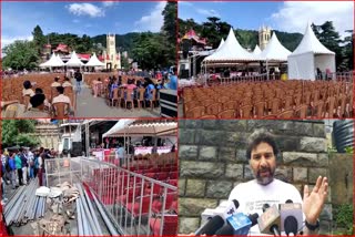 Former Deputy Mayor Tikender Panwar on Summer Festival Stage on Ridge Ground in Shimla.