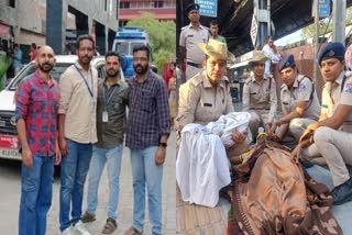 People come together to make way for the ambulance for Ann Maria, The five-hour journey took two and a half hours