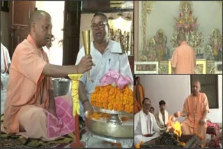 CM Yogi Adityanath offers prayers at Goraknath Temple