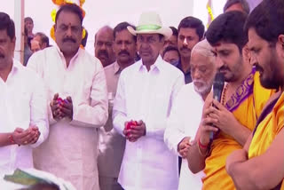 KCR foundation stone for BRS center in kokapet