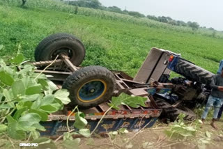 tractor overturning in korba