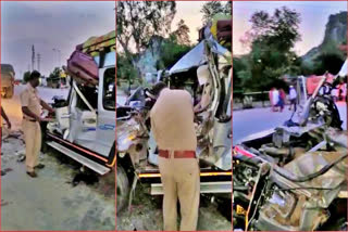 Five persons of a single Muslim family from Andhra Pradesh were killed and 13 others injured after the cruiser vehicle they were travelling in ploughed into a stationary lorry near Balichakra village in Yadagiri taluk, during the small hours on Tuesday