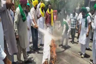 In Ferozepur, farmers blew up the effigy of Brij Bhushan Sharan Singh