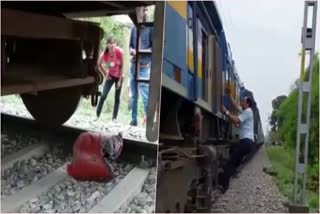 Gas Cylinder Under Train in Haldwani