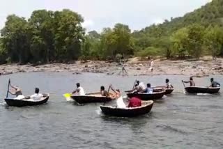 Raft race in Honegal Falls Backwater