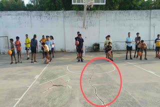 Ambikapur basketball ground is in bad shape