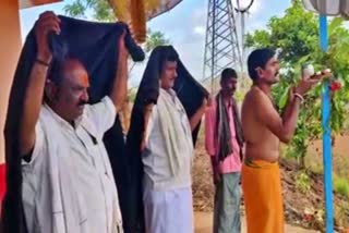 Puja to God by farmers for rain