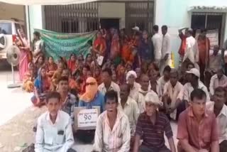 villagers protest