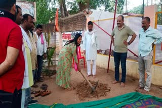 Foundation stone of construction works Chhatarpur