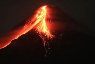 Mayon Volcano Spews Lava