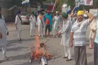 Farmers in Amritsar blew up the effigy of Chief Minister Bhagwant Mann