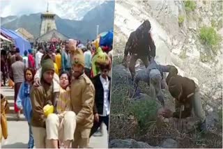 Police Jawan Helping Pilgrims in Kedarnath