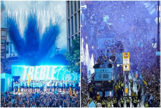 Man City Celebrates Winning Treble