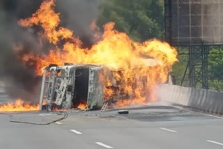 Mumbai Pune express highway accident claims several deaths after oil tanker fire at Khandala