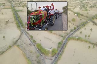 marriage procession in tractor