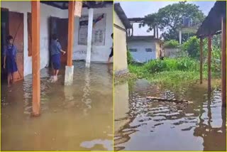 A school in Jorhat is flooded