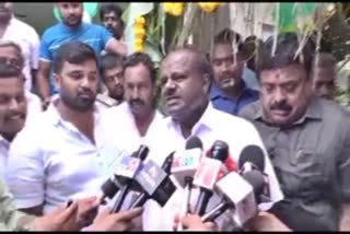 Former CM H D Kumaraswamy spoke to reporters