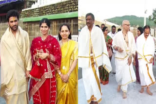 Sharwanand Couple in Tirumala