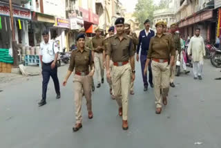 SP visits the ajmer city, अजमेर शहर में एसपी ने किया दौरा