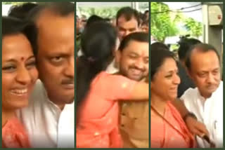 With A Hug And A Smile  Supriya Sule Welcomes Ajit Pawar  പിണക്കങ്ങള്‍ മറന്ന് സുപ്രിയ സുലെയും ദാദയും