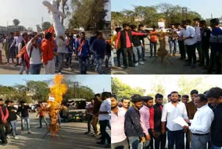 shiv-sena-workers-burnt-effigy-of-municipality-including-modi-said-more-action-was-not-taken-in-sidhi