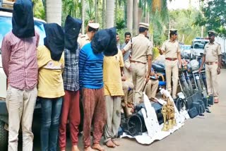 detention of five burglars in tumkur