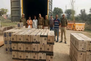 Alwar news, police seized container, अलवर समाचार, शराब से भरे कंटेनर