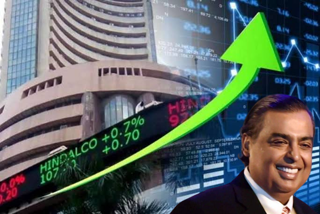 sensex nifty set new record reliance becomes 10 lakh crore company