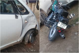 royal enfield hit two bikes in sundernagar