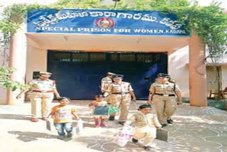 jailers taking prisoners children to school at kadapa