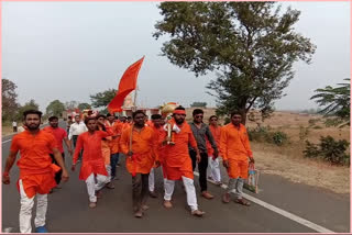 Amarwara Nagar gada Padayatra taken out in chhindwara