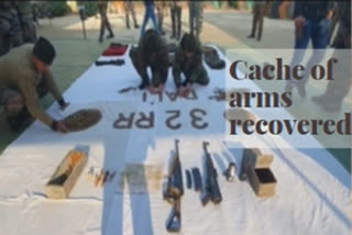 Cache of arms recovered in Kashmir's Sopore