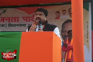 dharmendra pradhan addressed the public meeting in chaibasa