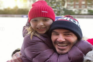 David Beckham gets into Christmas spirit with daughter