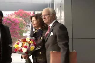 Sweden's king-queen arrives in India