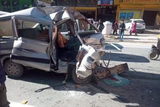 A private bus and car collision near Babeli ITBP camp in Kullu