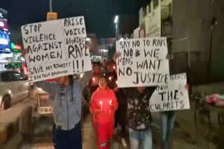 students candle march in ambala