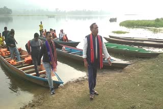 Forest Minister Parimal suklabaidya visit chandubi Lake