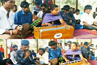 Disabled Musicians children artist waiting for get stage in sarguja