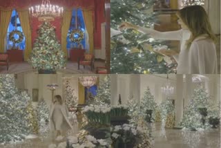 MELANIA TRUMP SHOWS WHITE HOUSE XMAS DECORATIONS