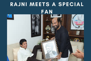 Superstar Rajinikanth meets 'Pranav', a differently abled artist