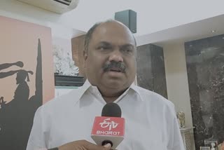 Shivsena leader talking with ETV bharat