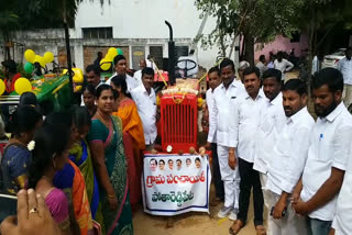 tractors distribution for village panchaytis at dubbaka