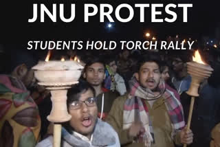 JNU students hold torch rally