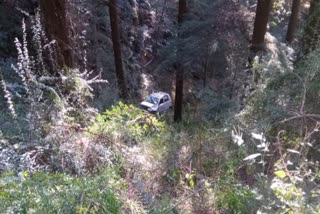 A car skipped in ditch in shimla