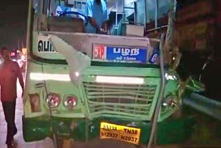 bus accident  pollachi covai road accident 4 injured